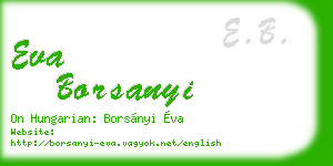 eva borsanyi business card