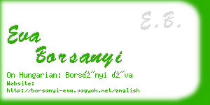 eva borsanyi business card
